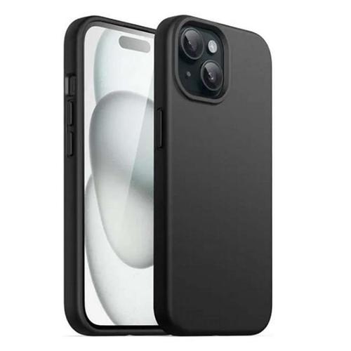 Coque Pour Apple Iphone 15 - Housse Etui Silicone Gel Fine + Verre Trempe - Noir