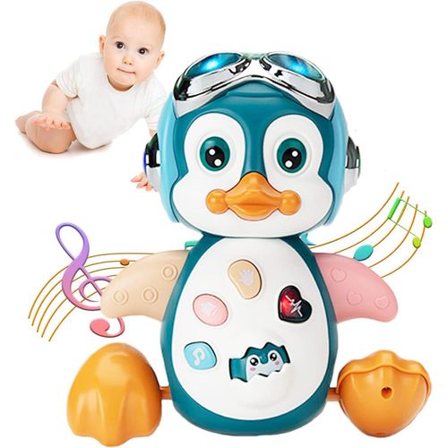 NAERYUT-Pingouin Jouet Musical Bebe 1 An Fille Garcon Rampant Jeux Bebe Musical Avec Sonores Musique Et Lumières Jouets Musicaux Bebe Enfant Éducatif Montessori Jouet D Éveil Bebe 6 9 12 24 Mois Cade