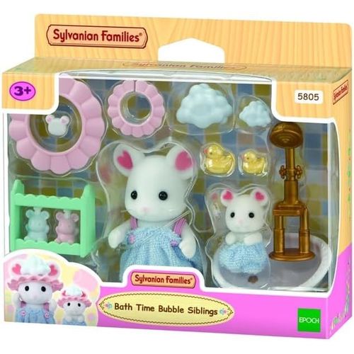 NAERYUT-Sylvanian Families-The Bath Of The Brothers Mouse Marshmallow-Miniature Figurines-5805