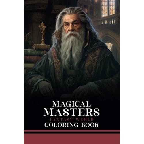 Magical Masters Fantasy World Coloring Book: 50 Illustrations With Enchanting Wizards To Color In, Grim Landscapes And Architecture, Perfect For Adults (Enchanting World)