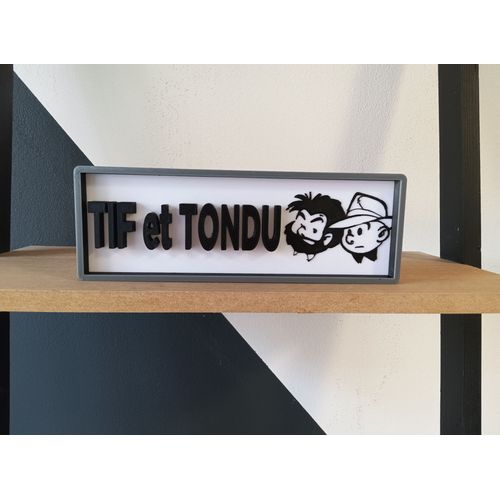 plaque décorative bande dessinée / tif et tondu