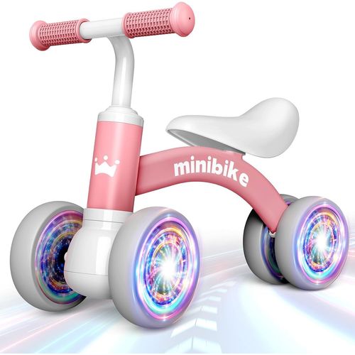 NAERYUT-Draisienne Bebe 1-2 Ans Avec 4 Roues Éclairées,Cadeau Bebe Mini Bike Jouet Enfants Bebe 12-24 Mois Fille Bebe Pâques/Anniversaire/Premier Âge