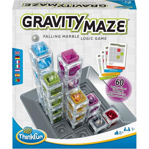 NAERYUT-Ravensburger-Gravity Maze-Logic Game-Puzzle-Circuit-Ball-Construction-60 Challenges-1 Player Or More From 8 Years 76433-Mixed-Multilingual (French Included)