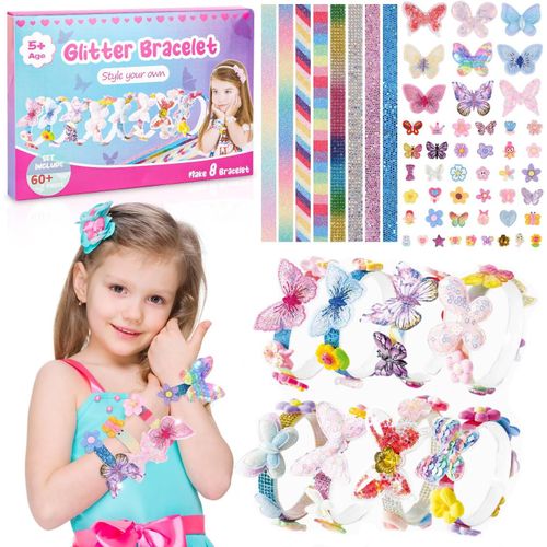 NAERYUT-Cadeau Fille 5 6 7 8 9 10 Ans,Kit Bracelet Fille Fabrication Bijoux,Creation Bijoux,Enfant Jouet Activité Manuelle 5-12 Pour Anniversaire Jeux Creatifs Bricolage Bracelets Ado Idee Cadeau