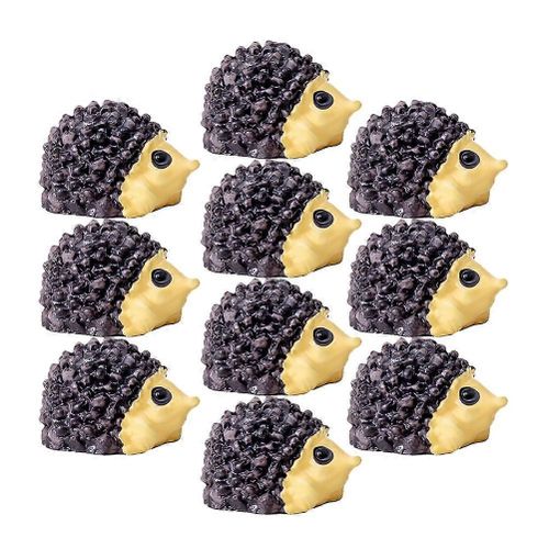 10Pcs Bonsaï Miniature Hérisson Statues Résine Hérisson Figurine Animal Mini Décoration De Jardin