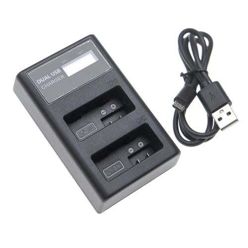 Chargeur double USB vhbw compatible avec Canon EOS Rebel T3i, Rebel T4i, Rebel T5i Appareil photo/batterie - Boîtier de charge + câble micro USB avec écran, 8,4 V