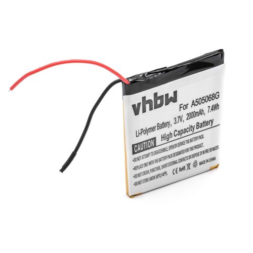 Batterie de remplacement vhbw pour Navgear A505068G, 100618 E100602-BU50-1-R pour navigation GPS Navi (2000 mAh, 3,7 V, Li-Polymer)