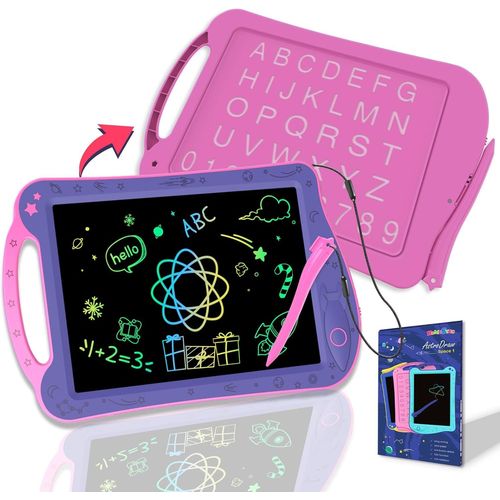 AstroDraw Jouet Tablette Dessin LCD Enfant de 2 3 4 5 6 Ans, Filles 1ères Écriture Jouet,Cadeau Fille Anniversaire Noël (Vio[3683]