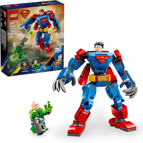 DC Le Robot de Superman Contre Lex Luthor - Jouet de Construction de Super héros avec 2 minifigurines - Machine de Combat av[3160]