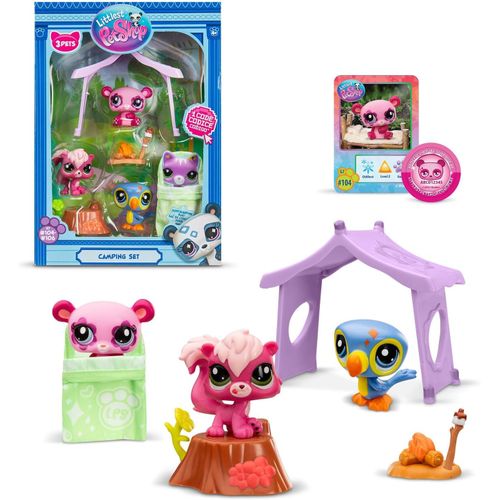 Bandai - Pack Set Camping 3 Animaux et Accessoires - LPS Panda Écureuil Toucan - Coffret Jouet Mini Figurines Animaux Mign[3172]