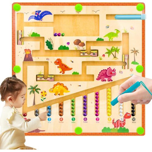 Montessori Jouet à partir de 1 an en bois Jeu magnétique Aimants Jeux éducatifs Jouet de motricité Puzzle Board Jeu de tri J[2264]