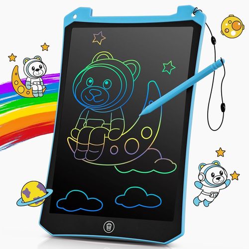 Tablette Dessin Enfant Jouet 2 3 4 5 6+ ans, 10 Pouces LCD Ardoise Magique Coloré, Activités de Voyage pour Tout-petits, Voi[3250]