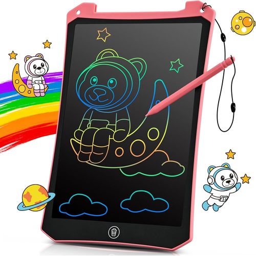 Tablette Dessin Enfant Jouet 2 3 4 5 6+ ans, 10 Pouces LCD Ardoise Magique Coloré, Activités de Voyage pour Tout-petits, Voi[3249]