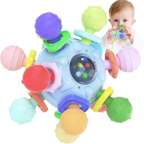 Jouet Dentition de Bebe Naissance, Hochet Sensorielle Jeux Eveil Bebe 0-3 Mois, Hochet Montessori Cadeau Naissance Fille et [2941]