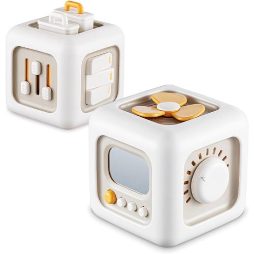 Jouets pour Bebe Cube d'Activité, Jouets pour bébés Sensoriels Montessori Enfant Jouet 6 en 1 pour 12-24 Mois,Cadeau de Voya[2048]