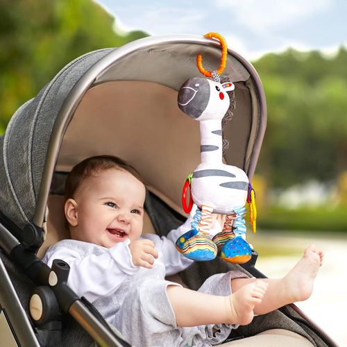 Zèbre Suspendu Bébé Jouet Pour 0,3,6,9,12 Mois,Bébé Cloches Hochet Animal Doux Jouet En Peluche,Bébé Sensoriel Poussette De [2331]