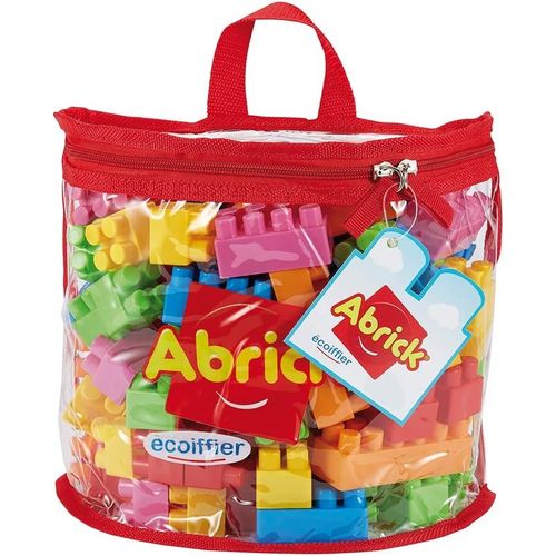 Jouets - 846 - Sac demi-lune et ses briques à empiler Abrick ¿ Jeu de construction pour enfants ¿ 100 pièces ¿ Dès 18 mois [2082]