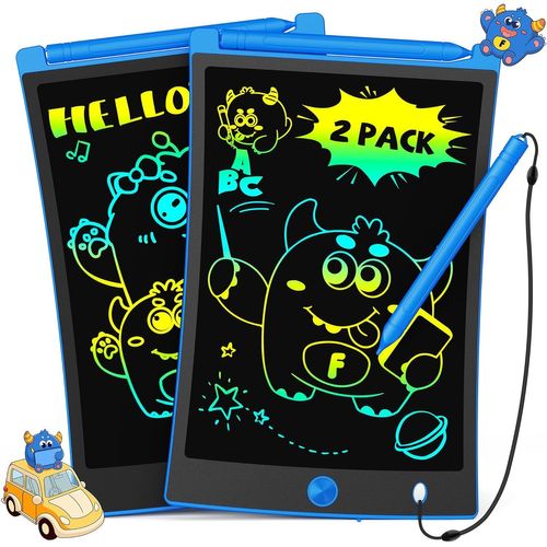 Lot 2 Tablette Dessin Enfants 8,5 Pouces LCD Ardoise Magique, Jouets Enfant 3 4 5 6 7 Ans Filles Garçons, Jouets éducatifs C[449]