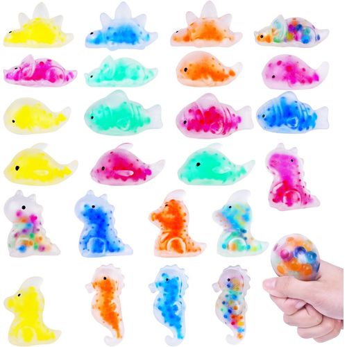 24Pièces Mochi Squishy Ball Remplies de Perles d'eau, Mini Balles Sensorielle pour Enfant Adultes, Kawaii Animal Squishy Fid[1725]