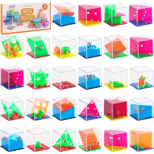 28 Casse Tete Cubes, Cadeau Jeux de Puzzle pour Enfants - Pochettes Surprise, Cadeaux Invités, Kermesse, Anniversaires, Mari[1139]