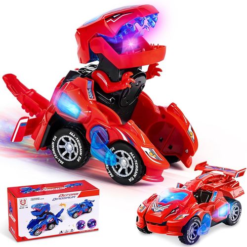 Voiture Dinosaure Transform Jouets, Dinausore Voiture Transformable Pour Enfants 3-7 Ans, Dino Jouet Cadeau D'anniversaire N[1774]