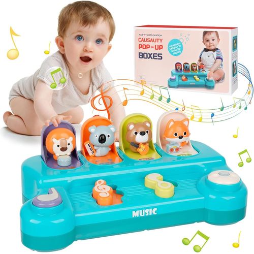 Jouet pour Bébé 1 an, Jouet Montessori avec Animaux Musique pour Enfant 1 2 3 4 Ans Fille Garçon, Pop-up Jouet Montessori, J[581]
