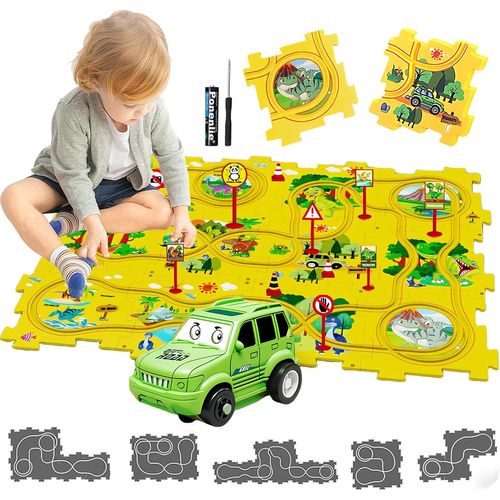 Circuit Voiture Enfant Petites Jouet pour Enfants DIY Piste de Puzzle Itinéraire Jeu éducatif Cadeaux Jeux Enfants 2 3 4 5 6[1567]