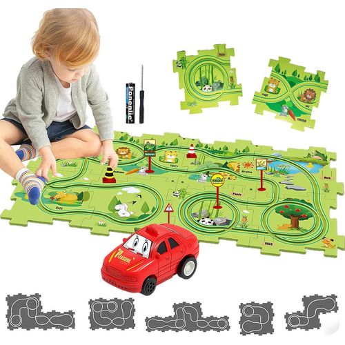 Circuit Voiture Enfant Petites Jouet pour Enfants DIY Piste de Puzzle Itinéraire Jeu éducatif Cadeaux Jeux Enfants 2 3 4 5 6[1569]