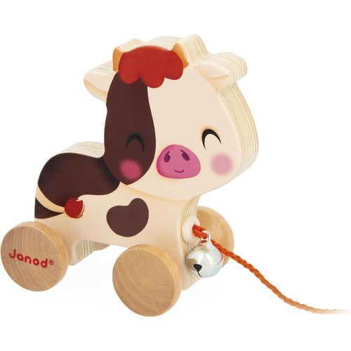- Vache à Promener en Bois avec Clochette - Jouet d'Eveil à Tirer et Pousser - Apprentissage Motricité & Imagination - Ficel[1955]