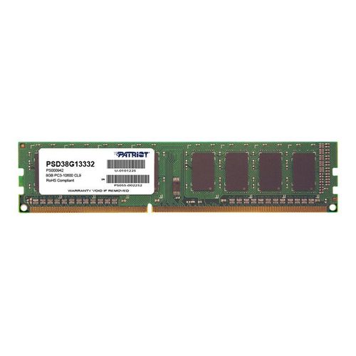 Patriot Signature Line - DDR3 - module - 8 Go - DIMM 240 broches - 1333 MHz / PC3-10600 - CL9 - 1.5 V - mémoire sans tampon - non ECC