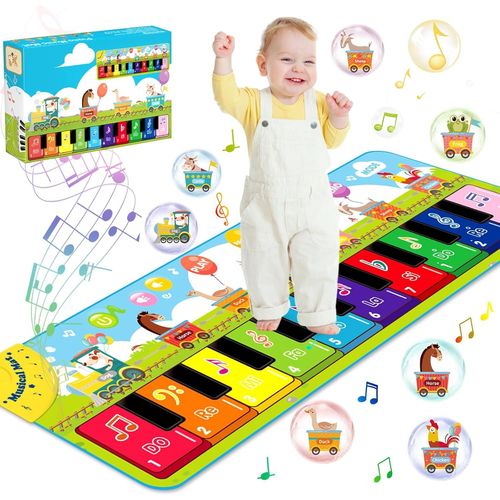 Tapis Piano Bebe avec 7 Animaux, Tapis de Danse Musical Clavier Jouets Bébés 1-5 Ans, Tapis de Danse pour Enfants, Cadeaux d[114]