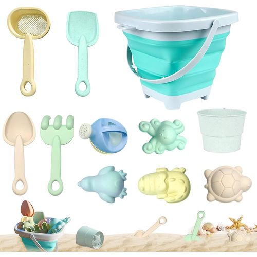 11 Pièces Jouet De Plage Enfant, Jeux De Plage Avec Seau Plage Pliant, Kit De Jeu De Plage Enfant, Bac À Sable Jouets De Pla[420]