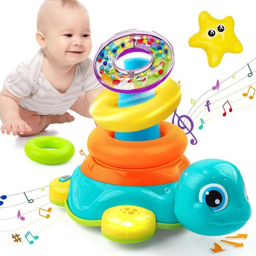 Jouet Bebe 1 An Tortue Empilable Jouet Jeux Bébé 6 9 12 18 Mois Plus Jeu Jouet éducatif Enfant 1 2 3 Ans avec Musique/Lumièr[84]