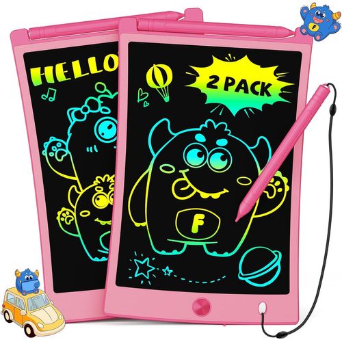 Lot 2 Tablette Dessin Enfants 8,5 Pouces LCD Ardoise Magique, Jouets Enfant 3 4 5 6 7 Ans Filles Garçons, Jouets éducatifs C[448]