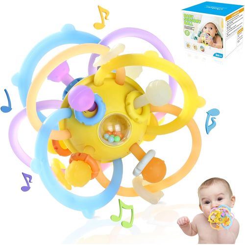 Jouet Bébé 3 6 Mois, Silicone Anneau Dentition Bebe Refrigerant Educatif Jeux Montessori Eveil Bebe 0 3 6 Mois, Balle Sensor[1074]