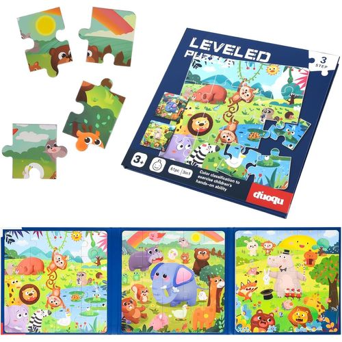 ASTARON Puzzles magnétiques pour Enfants de 3 à 5 Ans, pour Enfants âgés de 2 à 4 Ans, Jouet d'activités de Ferme/Voiture/An[4349]
