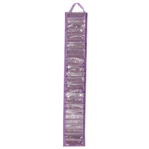 Sac De Suspension De Porte En Rouleau De Vinyle Créatif Simple Face À 48 Compartiments, Sac De Rangement En Rouleau Transparent À Compartiments (Violet)