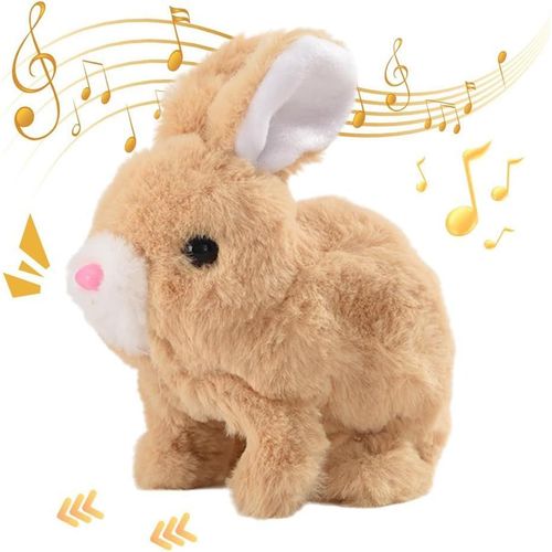 Jouet Lapin interactif. La poupée Lapin en Peluche Court, aboie et Bouge Les Oreilles et la Bouche. Jouet Lapin rebondissant[4026]