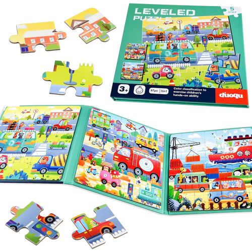 Lot de 97 Puzzles magnétiques pour Tout-Petits, Jouets éducatifs de Voyage, activités en Voiture et Avion, Puzzles magnétiqu[5052]