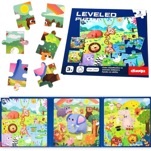 Lot de 61 Puzzles magnétiques pour Tout-Petits, Jouets de Voyage éducatifs pour Enfants de 2 à 5 Ans, Jouets d'activités pou[5051]