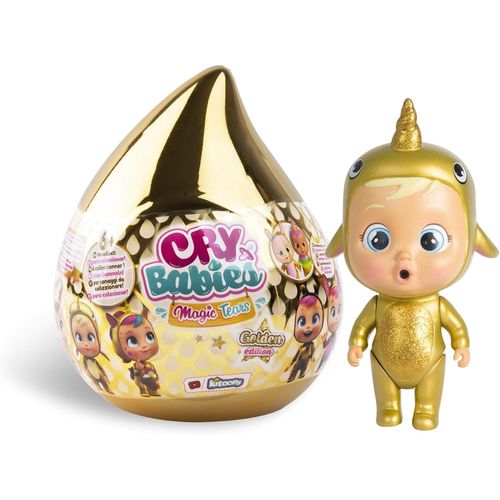 CRY BABIES MAGIC TEARS Golden Edition | Mini Poupée Surprise Dorée à Collectioner qui Pleure de Vraies Larmes avec Accessoir[5077]