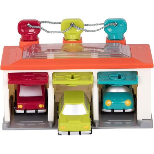 - 3-Car Garage - Jeu de tri de voitures et de couleurs - Jouet de cause à effet - Voitures à pousser et à faire avancer - Co[5110]