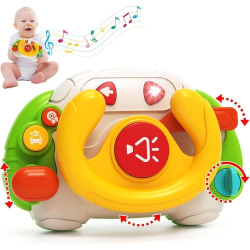 Jouet pour Bébé 1 an,Busy Board Montessori Bebe Jouets,Volant Voiture Enfant Interactif et Musique et Lumières pour Enfant 1[4159]