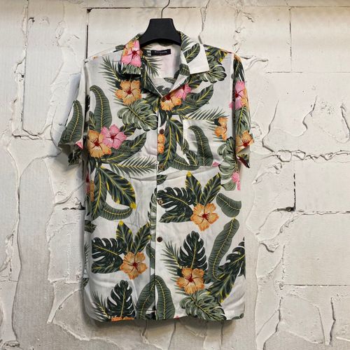 Chemise Hawaienne Homme Beige À Fleurs Multicolores