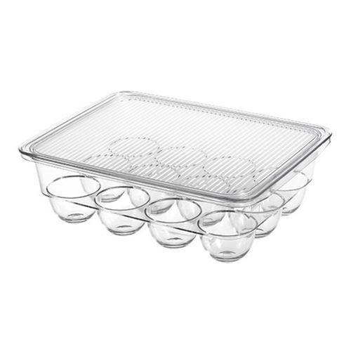 Transparent 12 Grilles Réfrigérateur Boîte À Oeufs Avec Couvercle Cuisine Fraîcheur Rangement Séparé Aliments Conservateurs Plateau Oeuf