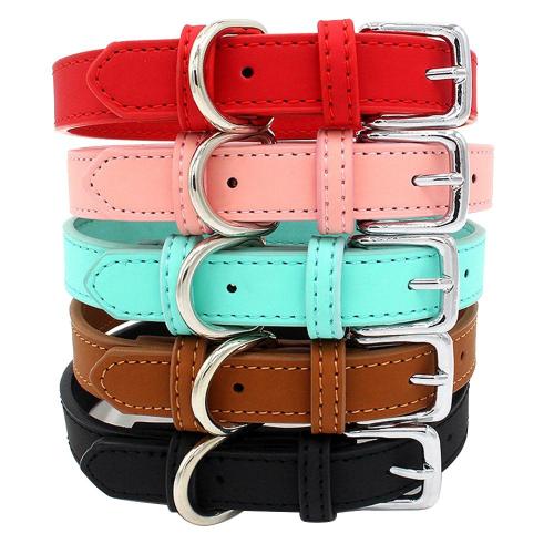 Colliers Pour Petits Chiens En Pu Réglable En Alliage De Zinc Collier De Chiot De Couleur Confortable Et Durable Fournitures Pour Animaux De Compagnie Accessoires A