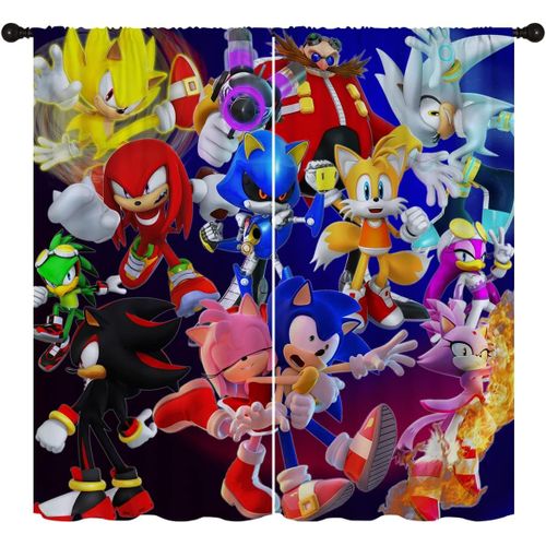 Rideaux Occultants De Dessin Anime Pour La Decoration De La Maison, Shadow Sonic Tails Knuckles, Rideaux De Poche Pour Tringle, Rideau De Fenetre Assombrissant, Chambre A Coucher, Salon