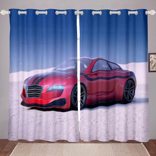 Rideau De Voiture De Sport De Course, Rideaux De Fenetre De Sports Extremes Pour Chambre A Coucher, Rideaux Occultants De Competition De Sport De Voiture Adulte, Traitements De Fenetre De Style A