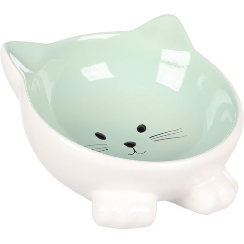 Ershi-Flamingo Gamelle Pour Chats Puzi Vert - Gamelle Antidérapante Multi-Usages Pour Animaux De Compagnie - 125ml - Cermamique - [7