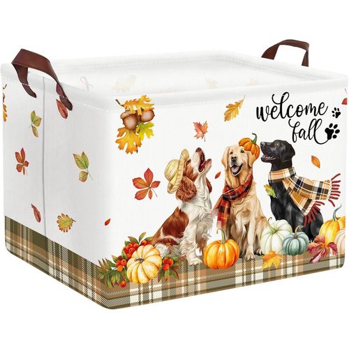 ERSHI-36L Grand Paniers Rangement Chiot Camion Chien Récolte Blanc avec Poignée Boîtes de Rangement Repliable Jouets Rectangulaire[7